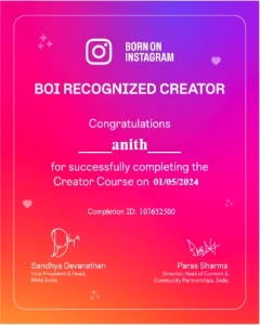 born on instagram cirtificate best seo expert in kerala